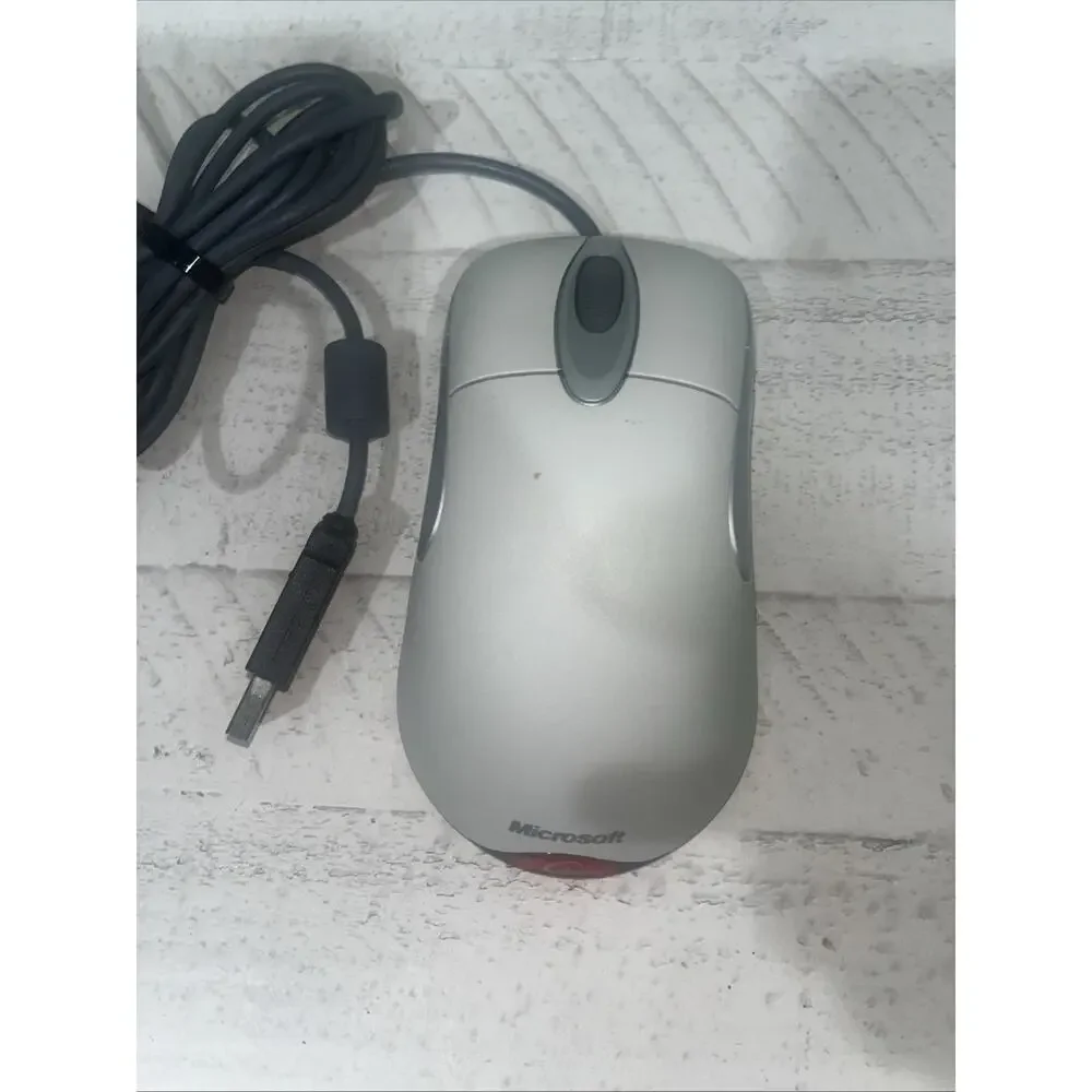 Microsoft IntelliMouse Optical USB Wired Mouse Vintage Red/Gray Tested Works